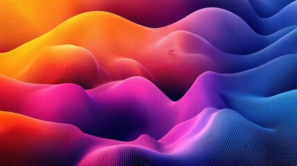 Wall Mural - Abstract colorful wave patterns in vibrant gradients, ideal for backgrounds and graphic designs.