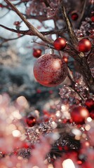 Wall Mural - red berries on a tree