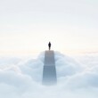 © Priya - a person standing on a staircase leading to the sky above the clouds