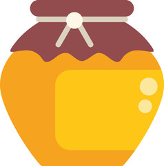 Poster - simple honey jar with a brown lid, containing delicious golden honey