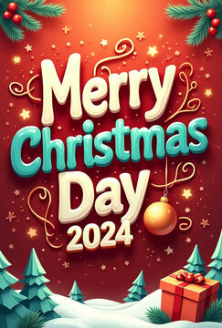 Marry Christmas Day Poster Design By AI Generative