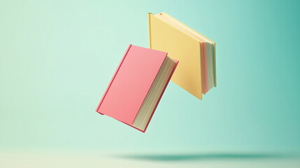 colorful book isolated on pastel background