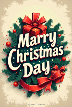 Marry Christmas Day Poster Design By AI Generative