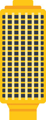 Poster - this vector illustration features a modern yellow skyscraper building facade, perfect for projects r