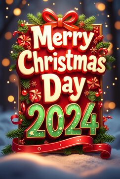 Marry Christmas Day Poster Design By AI Generative