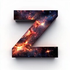 Aufkleber - letter Z stands prominently crafted cosmic infinity pattern set stark white background enhances vibrancy and depth design.