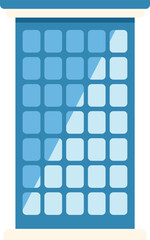 Poster - modern office building reflecting sunlight on facade, business center exterior