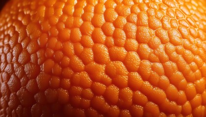 Poster - Macro Close-Up of Vibrant Orange Peel Texture Showing Natural Details, Perfect for Skincare, Citrus Themed Designs, Vitamin C Concepts, or Organic Fruit Advertisements