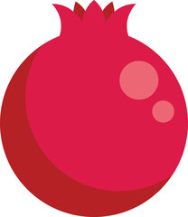 Poster - This illustration features a minimalist vector image of a red pomegranate fruit, isolated on a white background