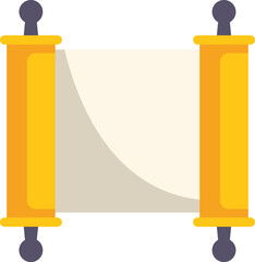 Poster - ancient blank scroll with golden handles is waiting to be filled with text on white background