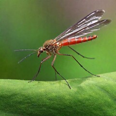 Wall Mural - close up of a red dragonfly