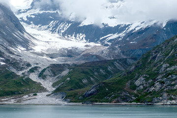 Naklejka na meble Climate change affecting glaciers in Alaska and around the world. Evidence of receding ice is clear in these photographs