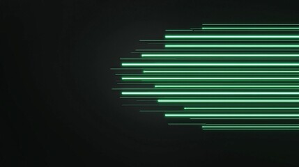 Aufkleber - Sustainable energy and buildings. A sleek, minimalistic design featuring green lines against a dark background, suggesting motion and modernity.