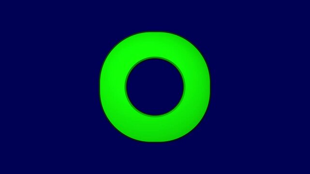 Number 0 Animation on color background, number zero.