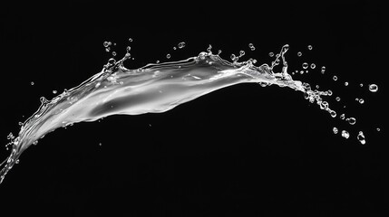 Poster - Dynamic water splash action studio setting high-resolution photography dark background close-up fluid motion concept for visual impact