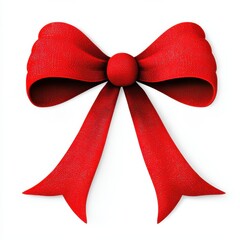 Christmas decoration and ornament, A vibrant red bow designed for decoration, perfect for gifts and festive occasions, featuring a sparkling texture.