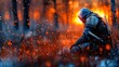 © Albert - a person wearing a costume and holding a sword, standing in a grassy area with a blurred background It is an animated image from the popular video game Assassin's Creed IV Black Flag