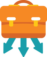 Poster - concept of profitable business investment opportunity with briefcase attracting money symbolized by 
