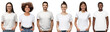 © Damir Khabirov - White t-shirt people. Collage of many men and women wearing blank t-shirts with copy space for your text or logo