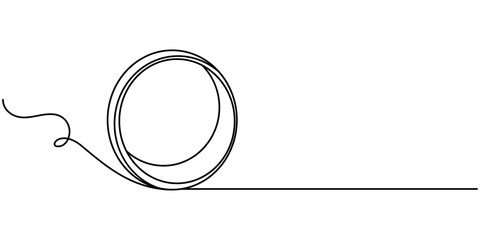Fototapete - Wedding ring continuous one line drawing. Isolated on white background vector illustration. Diamond Ring Continuous Line Illustration, Two wedding rings in one continuous line drawing. Love, romantic 