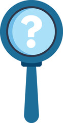 Poster - magnifying glass showing question mark representing finding solution to problems