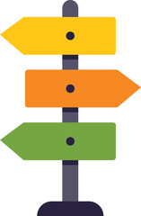 Poster - Blank signpost is pointing in three directions on a white background