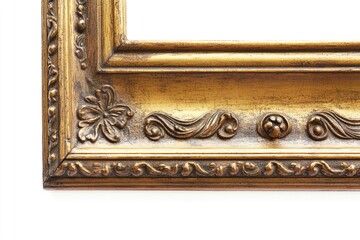 Poster - A gold frame sits on a white wall, waiting for a photo or artwork