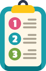 Poster - clipboard with numbers showing steps of business project management process