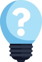 Poster - Light bulb is presenting a question mark inside for frequently asked questions, new idea, problem solving and brainstorming concept
