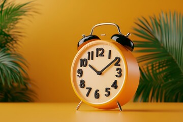 Poster - Clock alarm with a simple rectangular screen glowing faintly in a dark, empty space