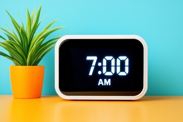 Poster - Clock alarm in a modern digital design, showing the time 