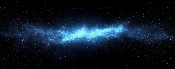 Wall Mural - Cosmic Dust and Glowing Light: Blue Particle Background