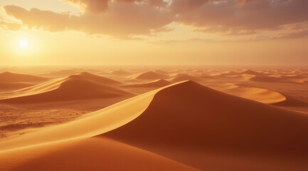 Sticker - Golden sand dunes at sunset