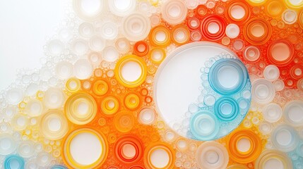 Poster - Abstract Background Design with Colorful Circles in Orange, Yellow, and Blue Tones for Creative or Artistic Projects and Digital Media Applications
