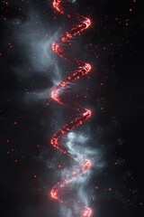 Wall Mural - DNA helix with glowing lines, abstract molecular structure