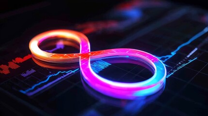 Fototapete - Vibrant infinity symbol illuminating technology trends digital space graphic design abstract environment futuristic concept