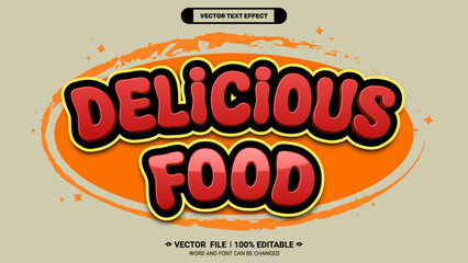 Poster - Delicious food 3d editable text style effect for food brand promotion