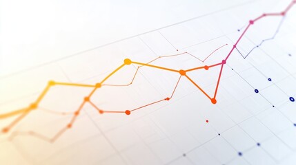 Poster - Vibrant Data Visualization With Colorful Line Chart Showing Growth Trends and Fluctuations on a Bright Background for Business Analytics and Financial Reports