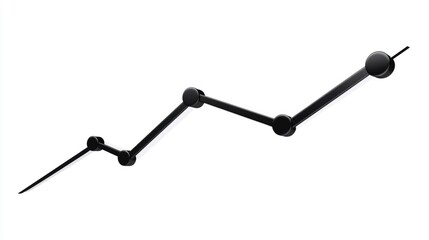 Poster - Abstract representation of a dynamic upward trend with a stylized black line graph showing growth and success in business and finance sectors illustrated on a clean background.