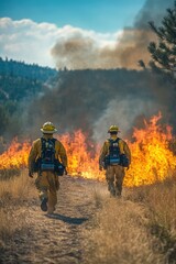 Wall Mural - Firefighters Leaving Blaze