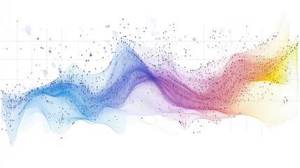 Poster - Colorful Abstract Waveforms with Dynamic Patterns and Flowing Lines Representing Data Visualization and Modern Design Aesthetics