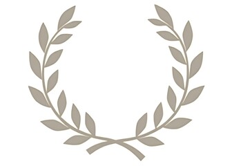 Poster - aurel wreath symbolizes victory, featuring a simple solid style with branches and leaves, often associated with Roman concepts and winner awards.