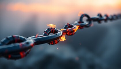 Poster - Dynamic and Powerful Visual of Three Interconnected Fire Chains Showcasing the Elemental Beauty and Energy of Flames for Creative Projects or Marketing Materials