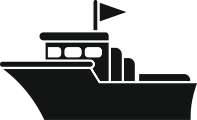 Poster - fishing boat icon represents a commercial vessel used for fishing and marine activities