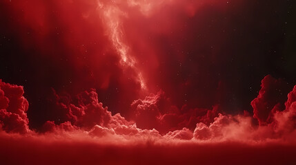 Wall Mural - abstract red universe nebula clouds in space, with starry night cosmos galactic sky. wallpaper backg