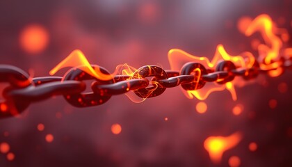 Poster - A Striking Visual of a Fire Chain Displaying Dynamic Movement and Energy, Perfect for Evoking Emotions of Intensity and Passion in Art Projects