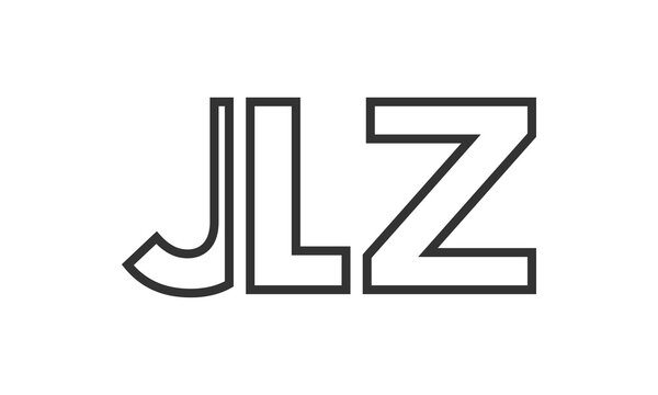 JLZ logo design template with strong and modern bold text. Initial based vector logotype featuring simple and minimal typography. Trendy company identity.