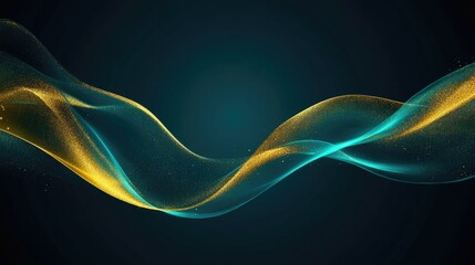 Poster - Blue and Yellow Wave Background