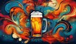 © dmnkandsk - A beer with foam drink abstract colorful