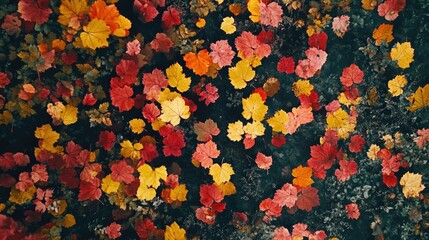 Canvas Print - Autumn Leaves Floating on Water